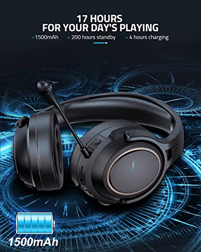 Wireless Gaming Headset Ps5 Ps4 - Wireless Headset For Computer,5.8Ghz,Over Ear Headphones Noise-Canceling Mic,3D Surround Sound, 3.5Mm Jack Wired Mode For Xbox,Laptop Mac Nintendo Nes Games #TOP4