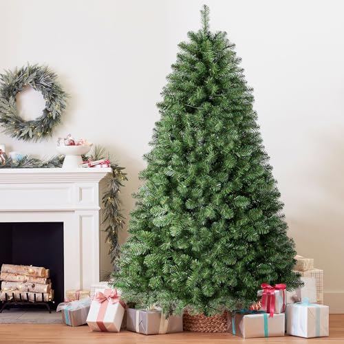 SHareconn 7.5ft Prelit Premium Artificial Classic Spruce Christmas Tree with Pre-lit 350 Warm White Lights, 1170 Branch Tips and Foldable Stand, Perfect Choice for Xmas Decoration, 7.5 FT, Green by SHareconn - Image 7
