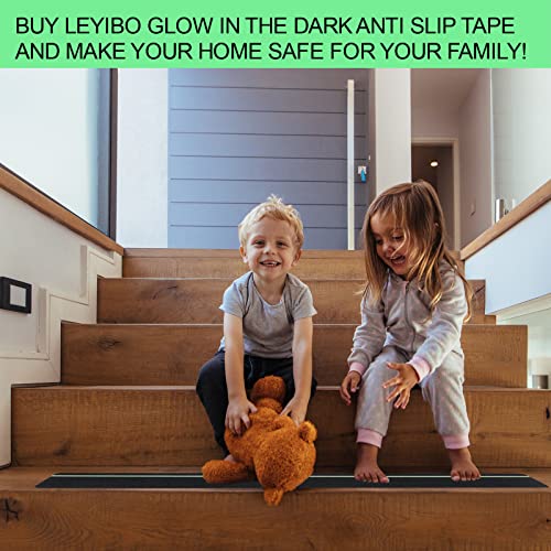 12-Pack 4”X30” Anti Slip Tape With Glow In The Dark Stripe, Pre-Cut Stair Treads Non Slip Traction Tape With Roller For Outdoor/Indoor, Waterproof Non Skid Grip Tape For Stair Steps, Easy To Install #TOP2