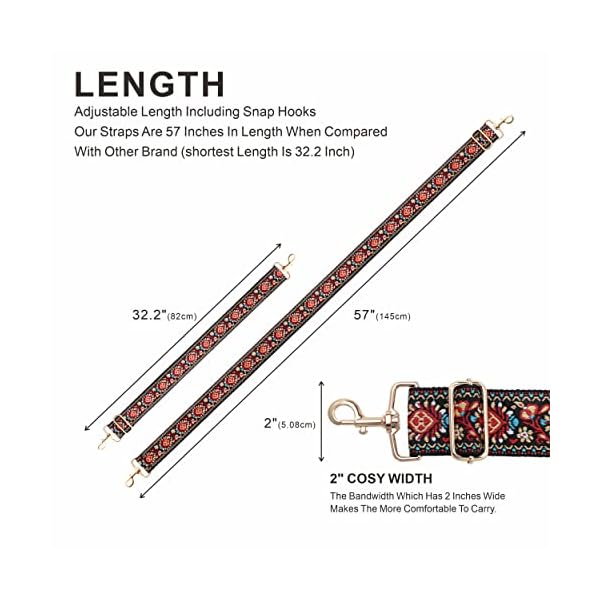 Nefelibata Purse Strap,2" Wide Purse Strap Adjustable Replacement,Multi-pattern Crossbody Handbag Strap - Image 5