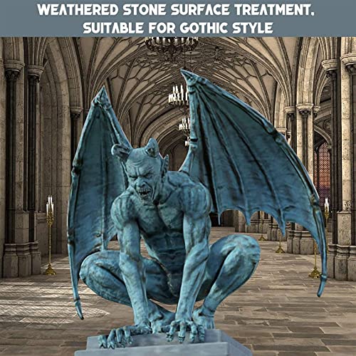 Gargoyle Garden Statue,Garden Gargoyle Gothic Decor Sculpture | Resin Garden Guardian Gothic Sculpture, Outdoor Patio Yard Lawn Porch Deck Decor. Lear-au – Bild 4