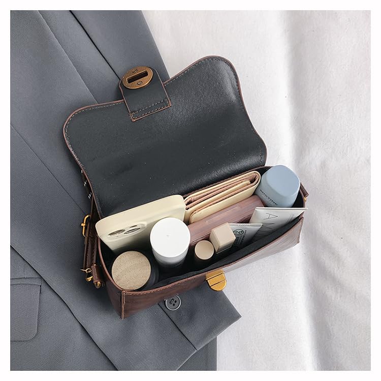 Shoulder Bags for Women PU Leather Single Shoulder Handbag Retro Clutch Purse Small Crossbody Bags Hobo Purses4