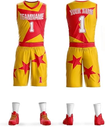 Custom Basketball Jersey Uniforms Personalized Printed Your Own Name & Number Men/Women/Kids Breathable Quick Dry