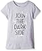 Star Wars Girs' T-Shirt, Dark Side Heather Confetti, 7-8/Medium