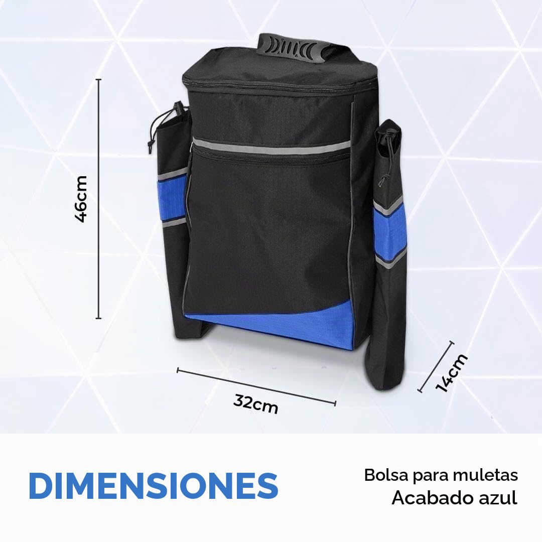 Biscay - Bolsa para muletas de movilidad - Azul | Bolsas para silla de ruedas, bolsa para silla de ruedas, soporte para bastón, bolsas y cestas para scooter de movilidad