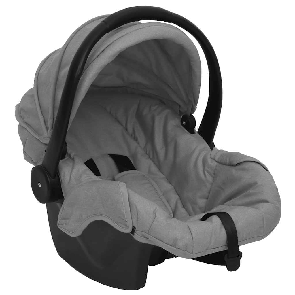 vidaXL Kinderwagen 3-in-1 Klappbar Kombikinderwagen Kinder Baby Buggy Sportwagen Reisebuggy Babywagen Kinderbuggy Babyschale Hellgrau Schwarz Stahl