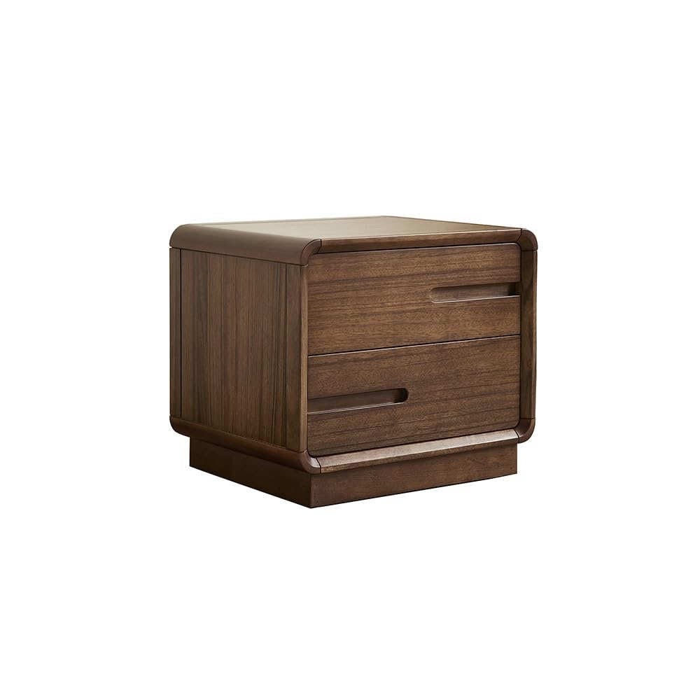 BHGFYXBS Side Tables Bedroom 50X40X43Cm Black Walnut Solid Wood Bedside Storage Table, Modern Bedroom Furniture, Simple Cabinet Bedside Tables