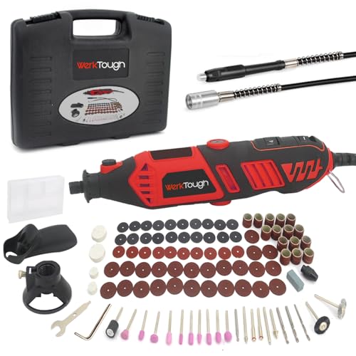 Werktough Drehwerkzeug-Set, Hochleistungs-Hochgeschwindigkeits-Zubehör, 100 Stück, inklusive Universal-Keyless-Bohrfutter, geräuscharm, vibrationsarm