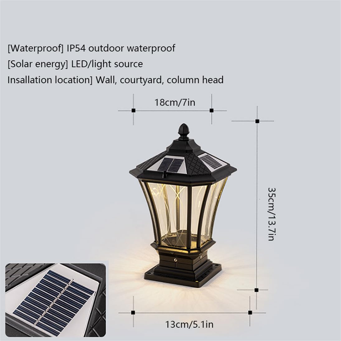 Lampada A Colonna Nera, Lampadina LED 3000K Con Sensore Crepuscolare