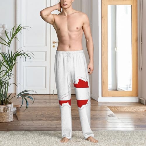 Pantalon de pyjama imprimé carte drapeau autrichien grande taille - 3