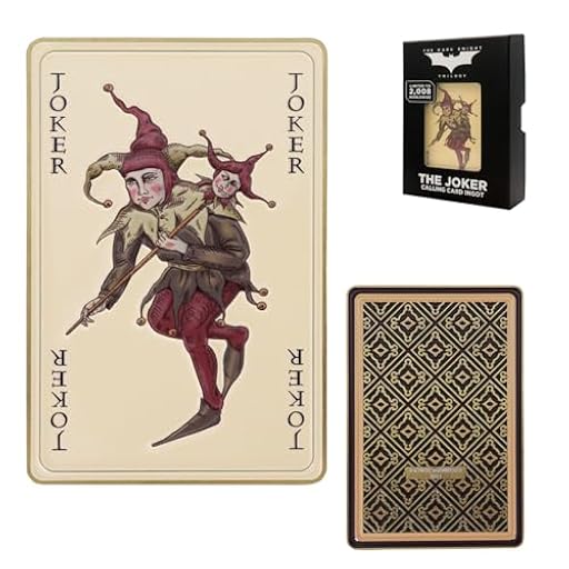 The Dark Knight Trilogy Joker Calling Card Ingot - Edición limitada oficial coleccionable, numerada individualmente, esmalte en relieve, 90 x 60 mm con soporte de exhibición - 2.008 en todo el mundo | Ya disponible en tu tienda friki favorita! En mundofriki.es!