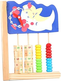 CIYODO Relógio De Computação Rack Ferramentas Em Miniatura Brinquedos De Madeira Para Crianças Brinquedos De Madeira Brinquedo De Cálculo De Madeira Crianças Relógio Ábaco Contando