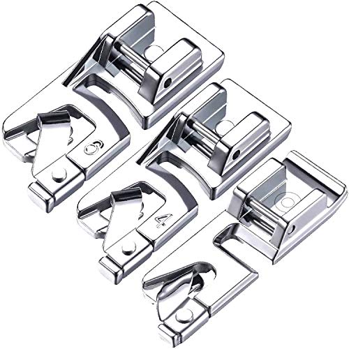 3 Sizes Narrow Rolled Hem Presser Foot Set, Suitable for Brother Singer and Janome, etc.Household Multi-Function Sewing Machine(3mm, 4mm, 6mm)