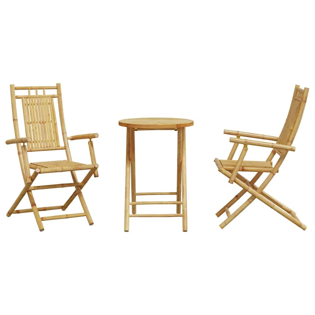 Ensemble de 3 pièces en bambou pour balcon