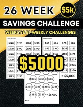 Paperback 26 Week Savings Challenge: $5,000 Bi-Weekly Money Saving Challenge Book | Emergency Fund Challenge Tracker Book