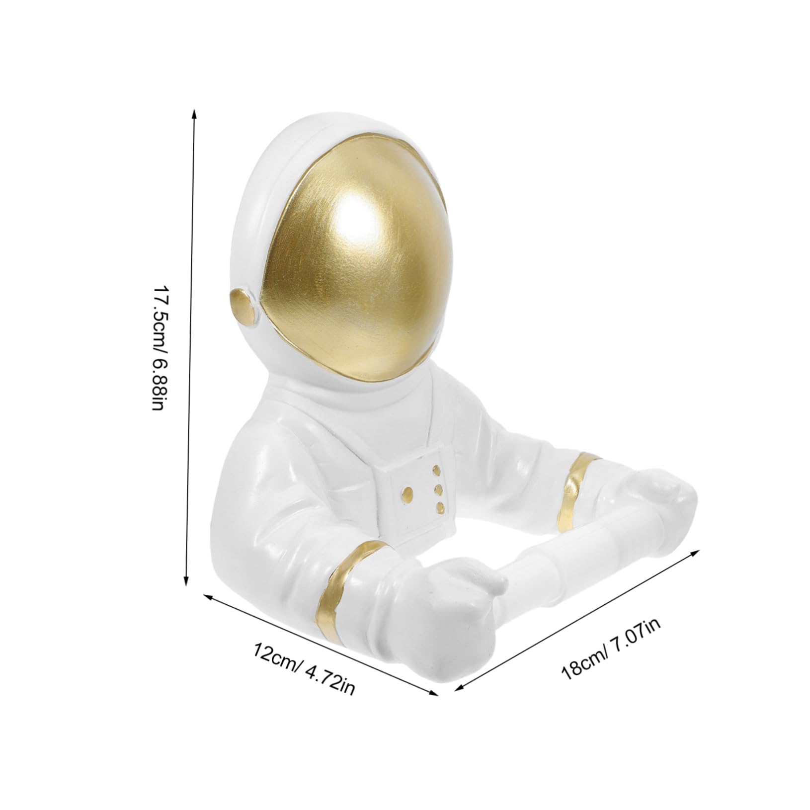 Soporte De Cocina Forma De Astronauta Dispensador Higiénico De Accesorio Creativo Dorado