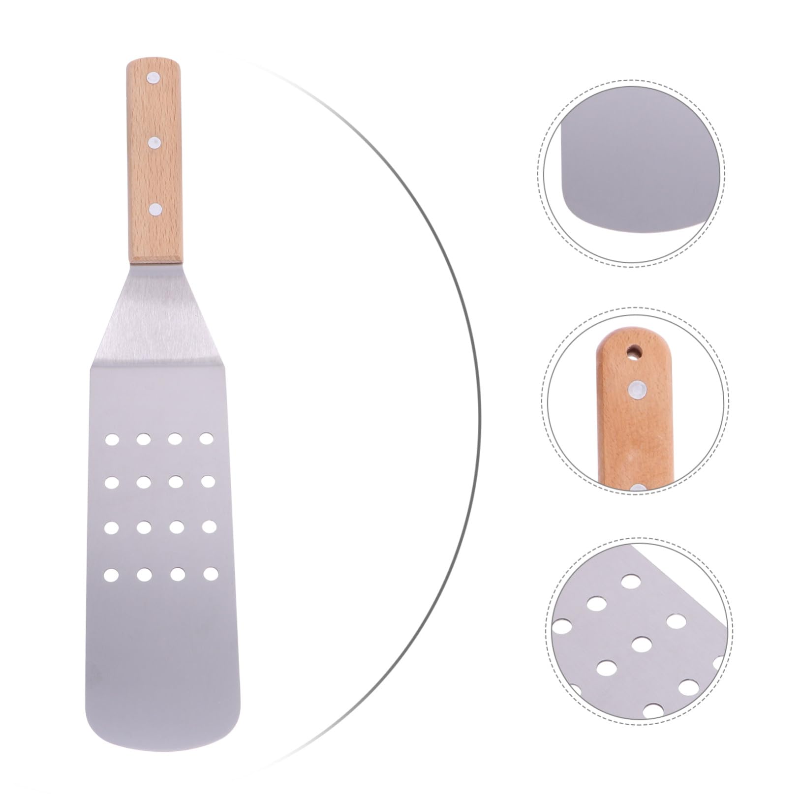 Espátulas de Acero Inoxidable Resistente y No Deformable Juego de 5 Mango de Madera Pala para Pizza para Cocina Adecuado para Uso en Cocina