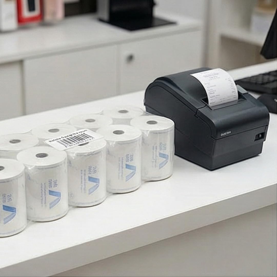 Carta Termica 80x80x12mm 20 Rotoli BPA Free Omologati per Stampante Fiscale POS Epson