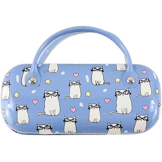Cute Cartoon Anti-Stress Glasses Box - Light Blue