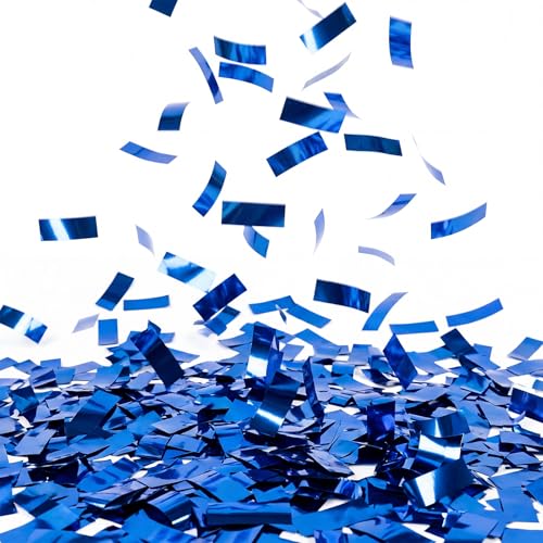 Image of Sumind 1000 Grams Large Sapphire Blue Confetti Foil Glitter Metallic Shredded Paper Filler Throwable Scatter Table Party Confetti for Wedding Gender Reveal Graduation Birthday Baby Shower Party Decor