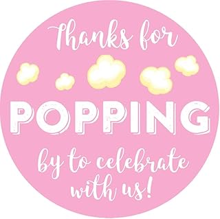 1.9 Inch Thanks for Popping by Wedding Stickers Set of 60 (Light Pink)