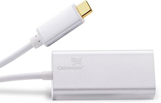 Cablesson USB Type C male to RJ45 adapter with aluminum shells 0.23M support 1000Mb (Gigabit LAN Network Port Connector Adaptor Converter Cable Wire Cord) for Type C Devices - White
