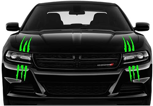 Miniatura 2 de (M79) Calcomanías de Monstruo - 2 piezas Calcomanías de Vinilo Premium para Automóvil, Calcomanías de Rayas de Arañazo de Garra de Monstruo para