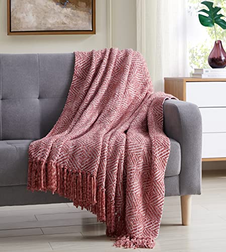 Tahari Home - Throw Blanket, Soft & Cozy Bedding, Stylish Home Decor for Bed or Couch (Allie Pink, 50