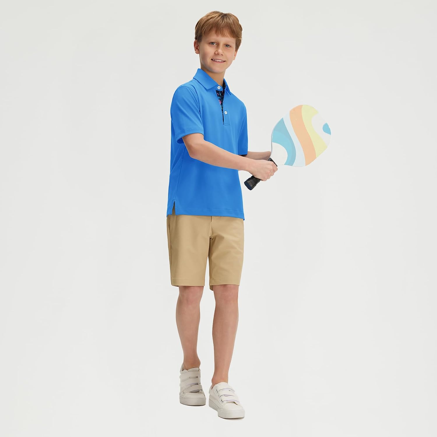 M MAELREG Boys Polo Shirt Youth Short Sleeve Performance Clothes Dry Fit Stretch Active Casual Collared Kids Golf Shirts