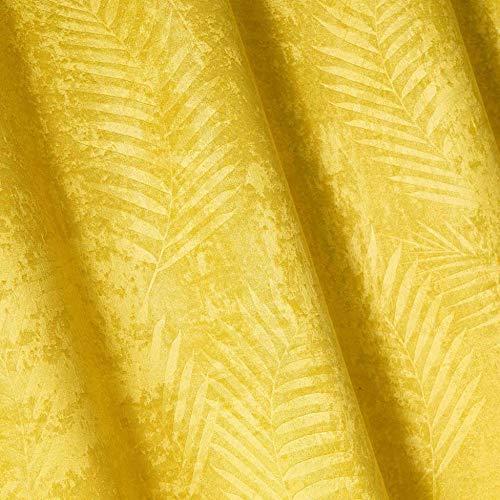 Douceur d'Intérieur Blackout Curtain with Eyelets Tropical Velvet, yellow, 140 x 240 CM, W 55.1" x L 94.5" (1 Panels) - Image 3