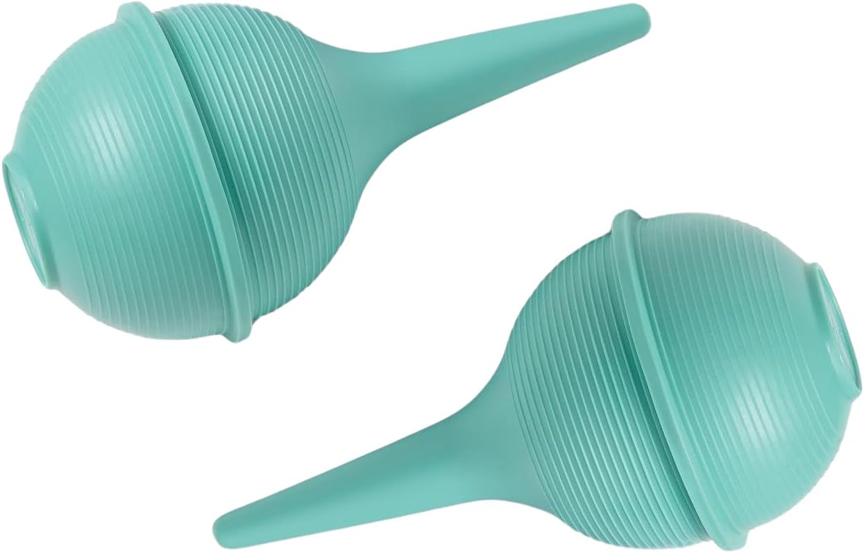 Comfort Axis Baby Nasal Aspirator and Ear Wax Bulb Syringe, Green, 3 Oz, Pack of 2