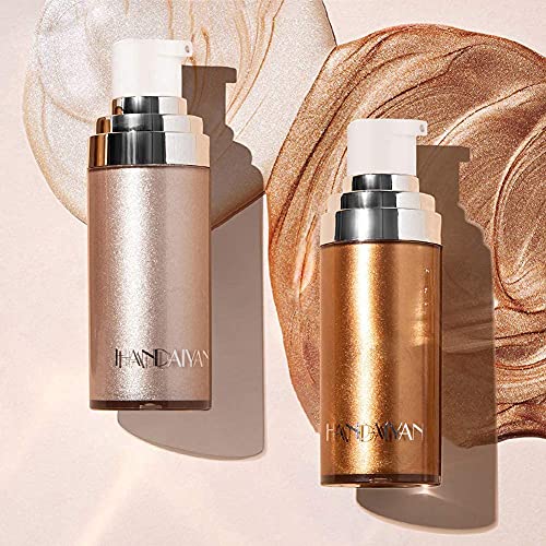 Mysense Body Contour Highlighter Makeup,Face Body Glow Illuminator,Waterproof Smooth Liquid Spray Bronzer Luminizer Shimmer Foundation Make Up (#1Pearl White) - Thumbnail 6