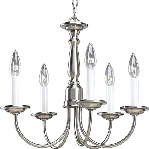 Progress Lighting P4009-09 Five Light Chandeliers, 17-1/2-Inch Diameter x 15-Inch Height, Nickel