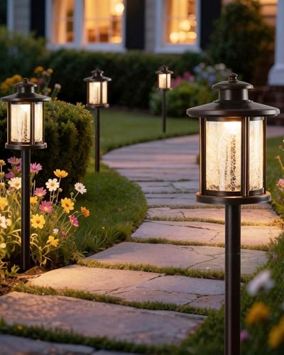 LITFIT Low Voltage Landscape Lighting 4-Pack LED Pathway Lights Outdoor