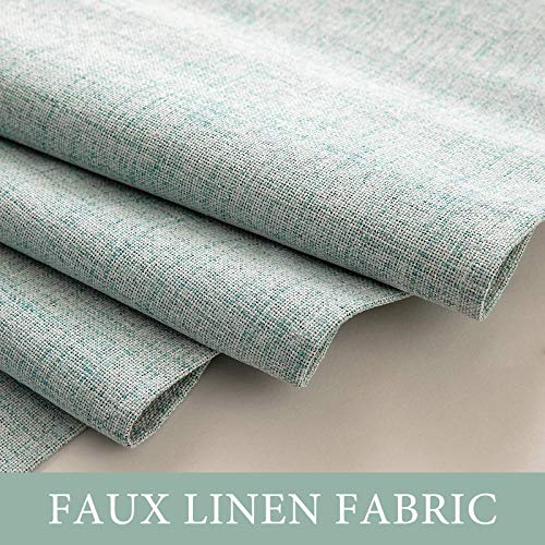 Miulee 100% Blackout Curtain Linen Textured For Sliding Patio Door/Bedroom/Living Room Thermal Insulated Room Divider Curtain 1 Panel 100" Wide X 84" Long Seafoam Green #TOP3