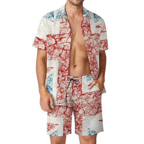 Chemise hawaïenne homme contre la chaleur : ensemble plage été 2 pièces fluide