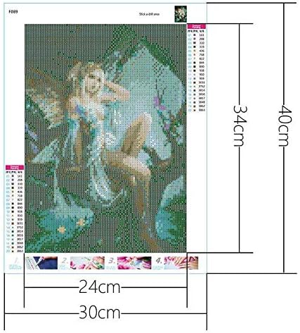 Forest Elf Magic Fairy Diamond Painting Kit for Adults, 5D Full Square Drill DIY Arts & Crafts Bling Artwork Decor Gift Set with Crystal Rhinestone Gems 11.8x15.7 Inch