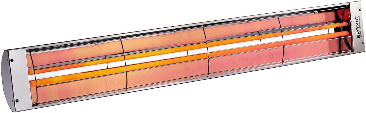 Bromic Cobalt Smart Heat 6000W Electric Patio Heater - Dual Element Infrared, 240V, Silver Finish - BH0610004
