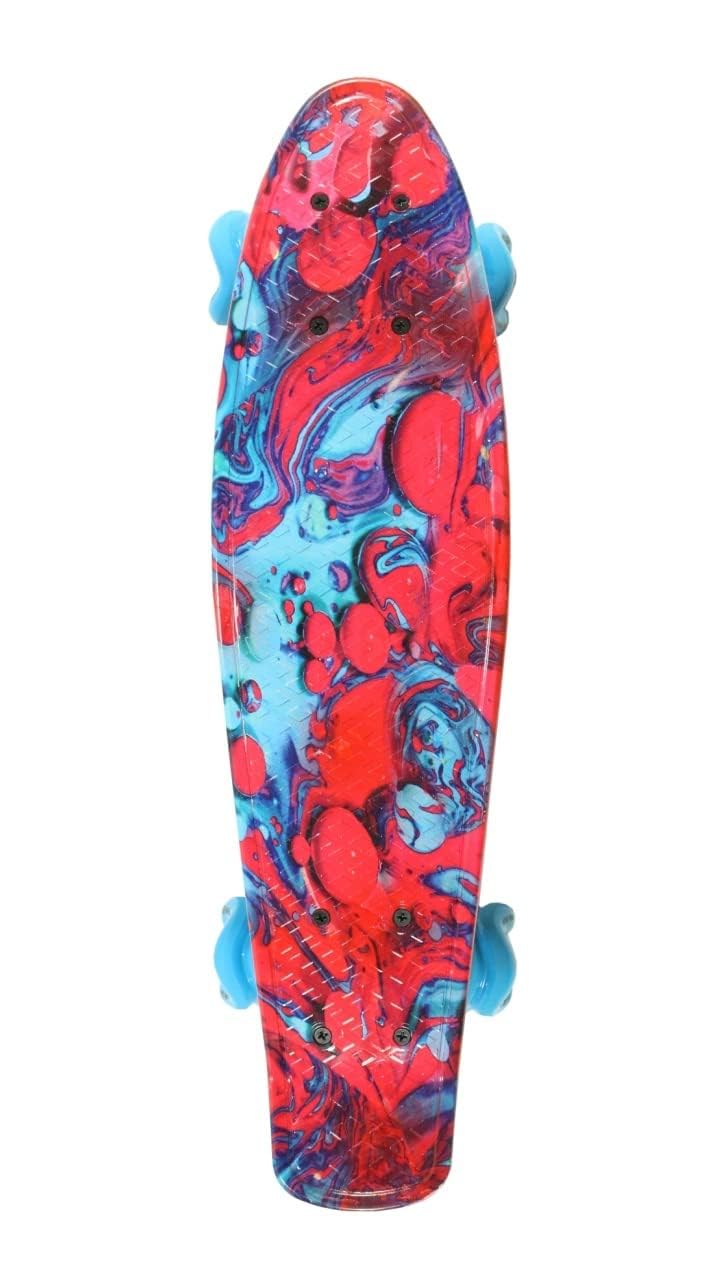 Shark Wheel 22.5” Plastic Cruiser Skateboard, Complete with Red
