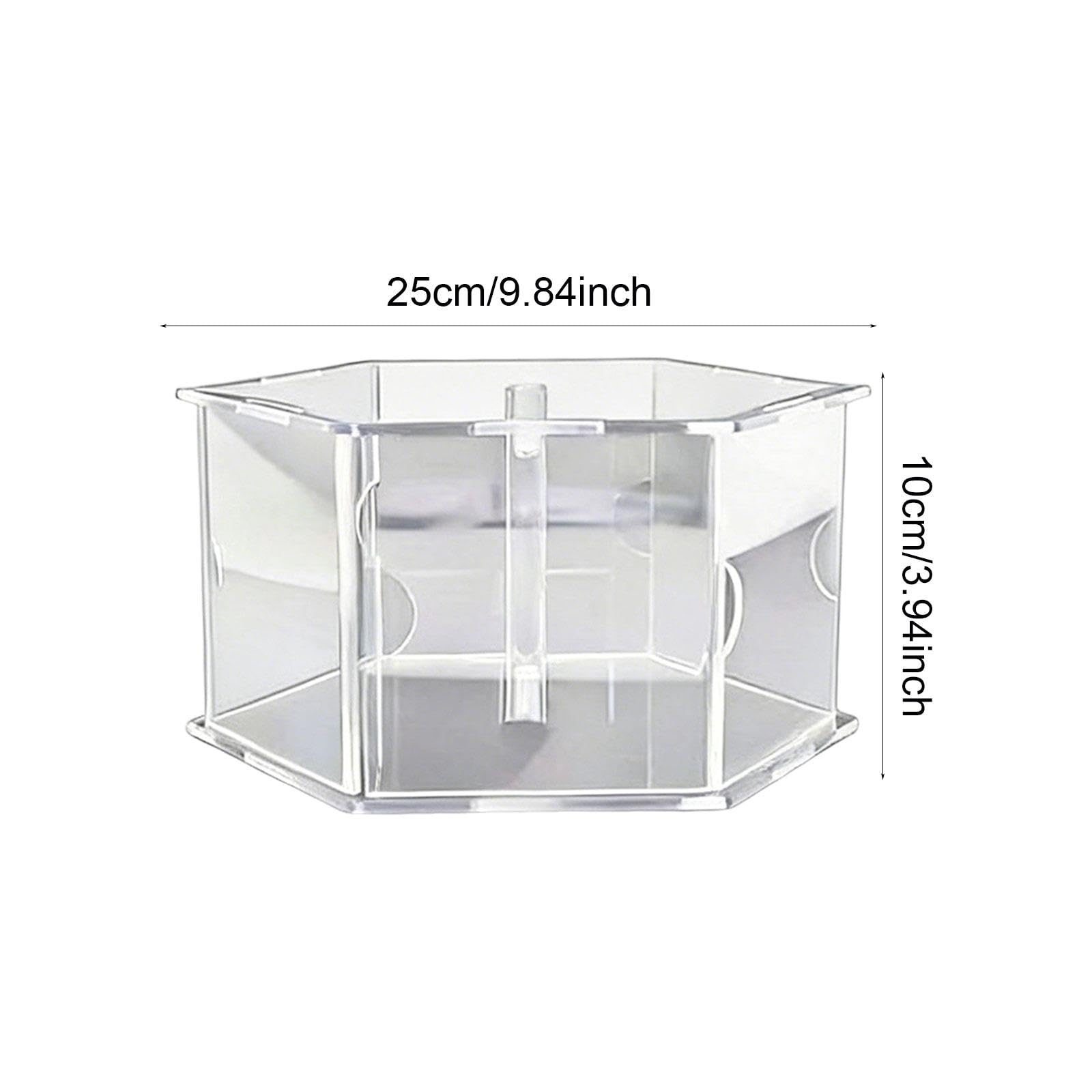 Soporte Hexagonal de acrílico para Pasteles, Recipiente Decorativo rellenable, Plato para Pasteles, Plato para exhibir postres, Ideal, 25cmx10cm