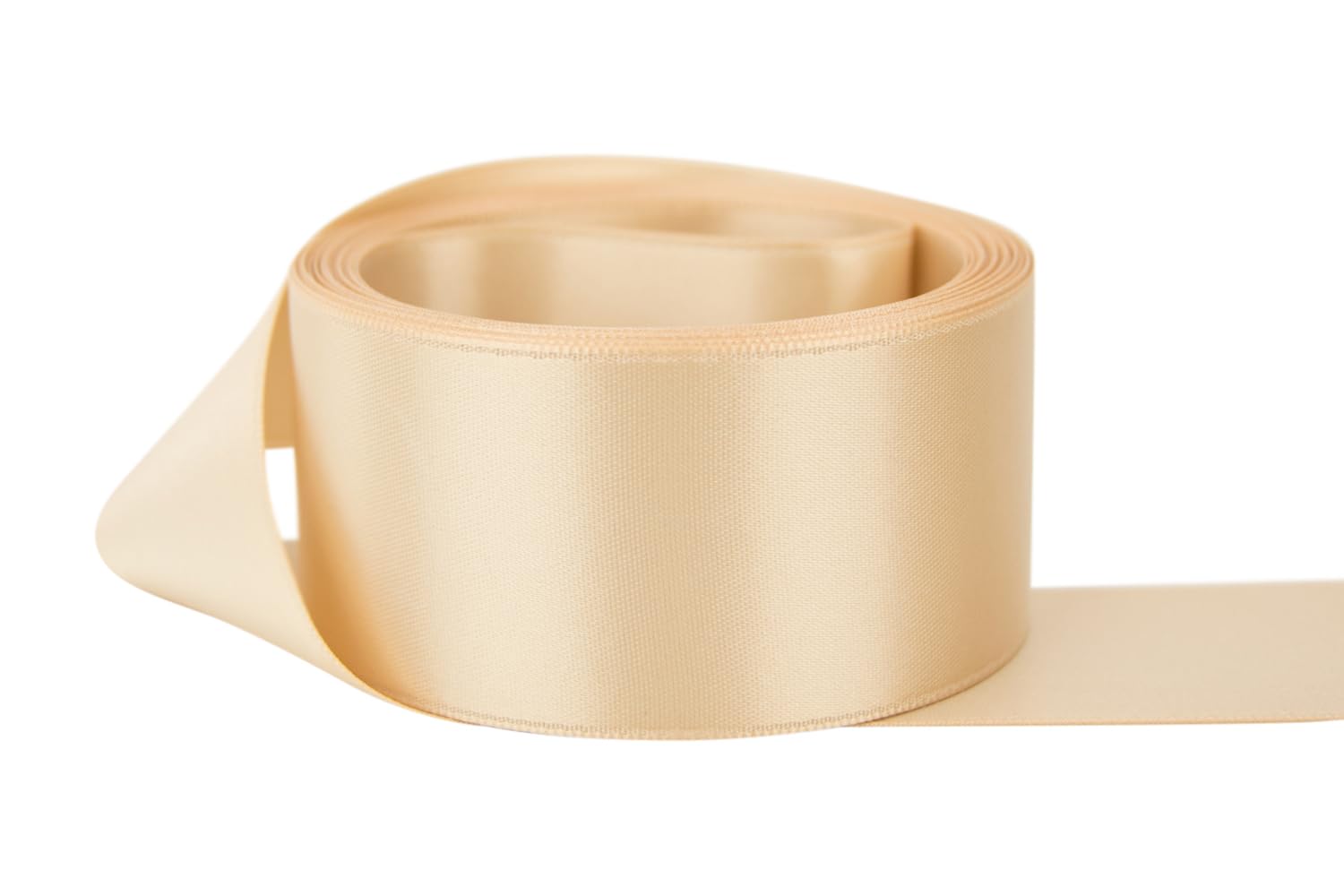 Ribbon Bazaar Double Faced Satin - Premium Gloss Finish - 100% Polyester Ribbon for Gift Wrapping, Crafts, Scrapbooking, Hair Bow, Decorating &amp; More - 1/4" Blush 50yd Spool