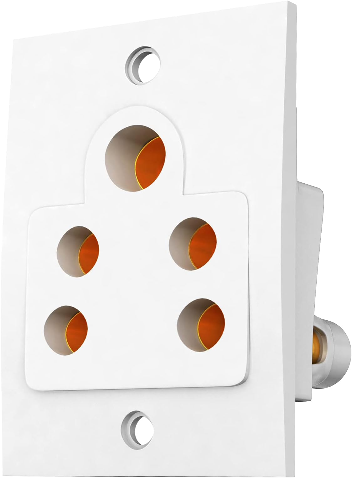 Star 6A 5 Pin Non Modular Electrical Socket, White Colour,Polycarbonate Body, Heavy Duty,Suitable for Home & Office Use with Screws Pack 60