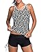 Yonique Women Racerback Mesh Tankini Top with Boyshort Strappy 2 Piece Swimsuit