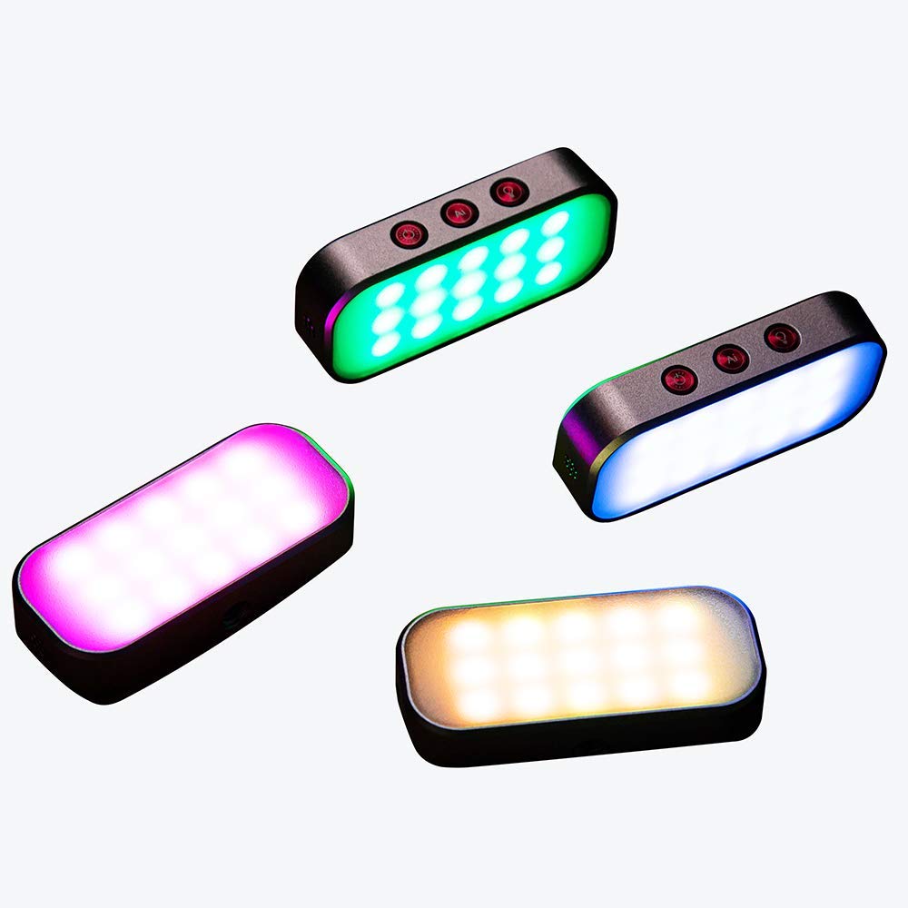 Led Video Light Mini RGB Light Music Sound Control, 7 Colors Light Pocket Selfie Fill Light 360mah Rechargeable Battery for Phone Photos/Live Streaming/Zoom Calls/Video Shooting/Disco Party (1 Piece)