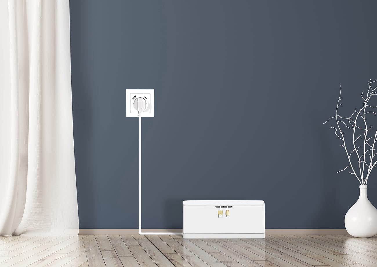 Callstel Netzkabel-Ordner: 4er-Set Kabel- & Steckdosen-Organizer, Kabelschlitze, Belüftung, weiß (Kabelordner, Schachteln zum Kabelsalat Ordnen)