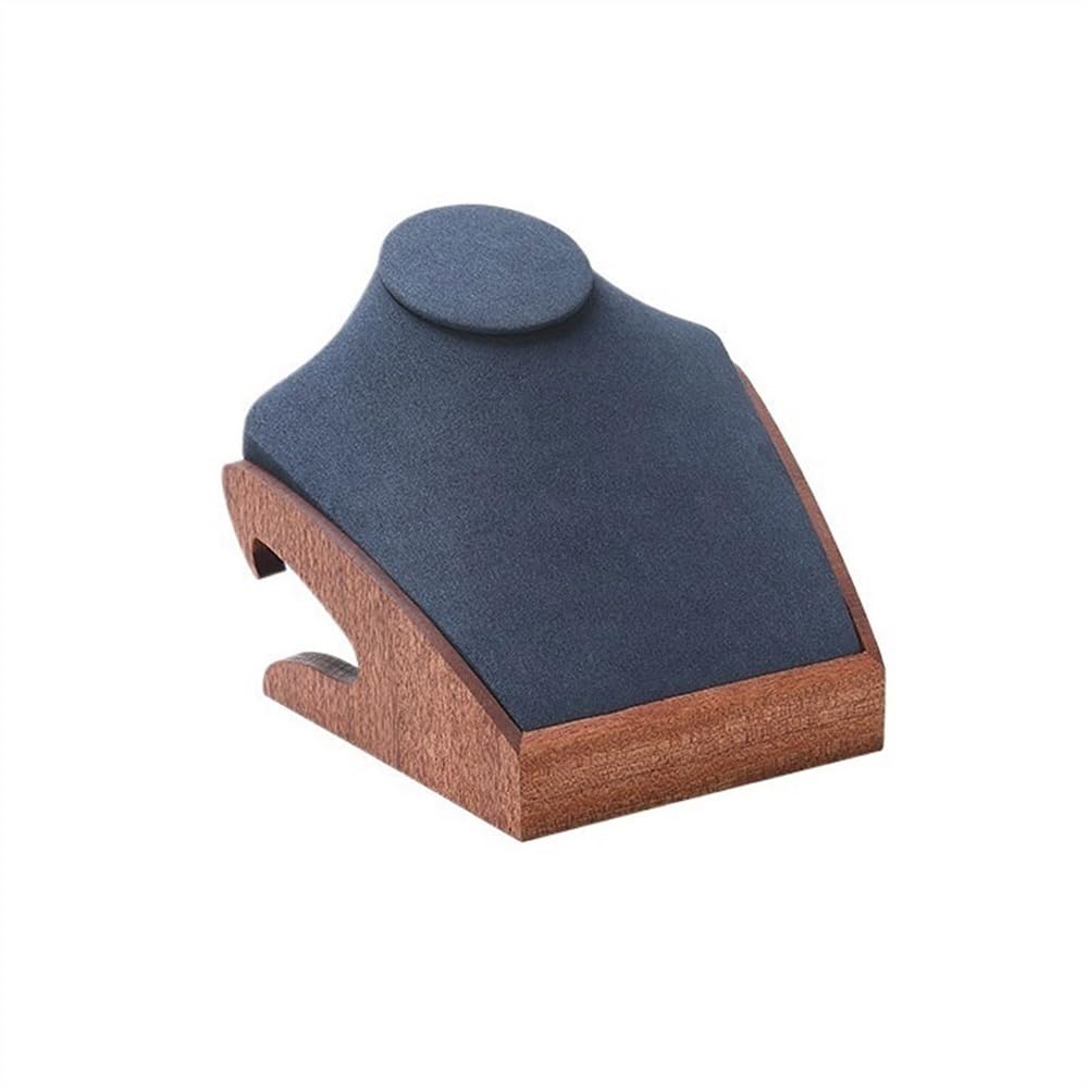 Zeng25liangOu-12 jewellery stand Wooden Necklace Display Stand Pendant Jewelry Stand Counter Jewelry Display Props Wooden Base for Display and Storage(Blue)
