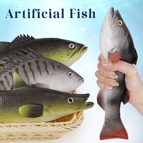 Meiwlong 4 Stück Künstliche Fisch Deko Gefälschte Kunststoff Fische Simulataed Realistische Lebensmittel Unterricht Fotografie Prop Zuhause Küche Modell Raum Tapete