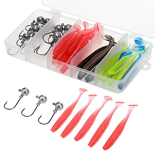 Atrair, Andoer 33 unidades de kit de iscas de pesca caixa de equipamento de pesca com anzol de cabeç
