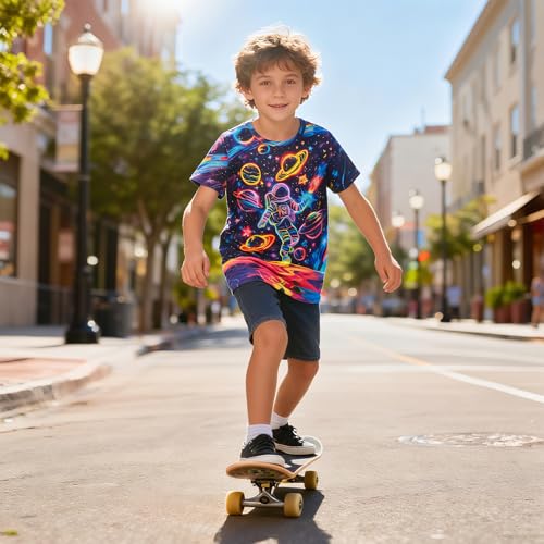 Image of uideazone Tshirts for Boys Kids Short Sleeve T-Shirt 3D Graphic Tee Shirts Tops Clothes 4-16 Years
