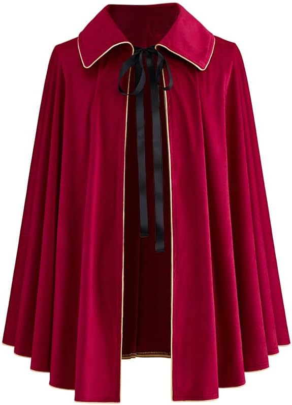 Tudor Half Shoulder Cape Medieval Renaissance Noble Costume Men Tudor King Ren Faire Shawl Cape Cloak